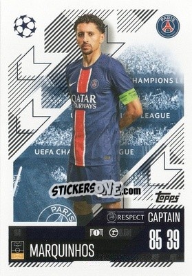 Figurina Marquinhos - Uefa Champions League & Europa League 2024-2025. Match Attax n. 158 - Topps