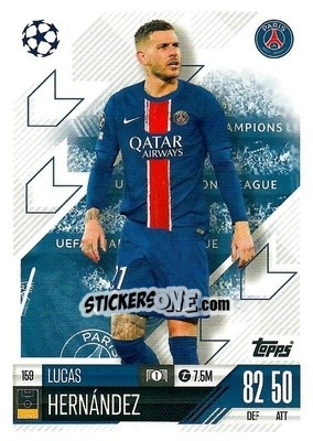 Figurina Lucas Hernandez - Uefa Champions League & Europa League 2024-2025. Match Attax n. 159 - Topps