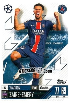 Sticker Warren Zaire Emery - Uefa Champions League & Europa League 2024-2025. Match Attax n. 163 - Topps