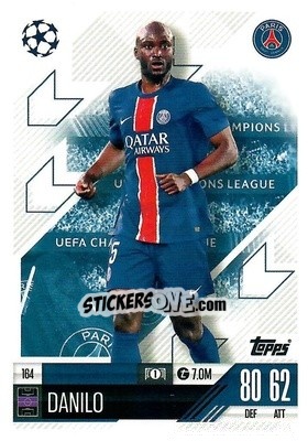 Figurina Danilo - Uefa Champions League & Europa League 2024-2025. Match Attax n. 164 - Topps