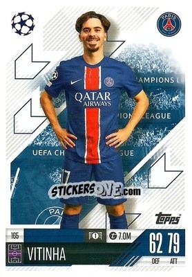 Cromo Vitinha - Uefa Champions League & Europa League 2024-2025. Match Attax n. 165 - Topps