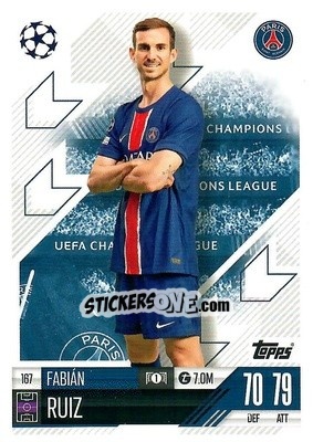 Figurina Fabian Ruiz - Uefa Champions League & Europa League 2024-2025. Match Attax n. 167 - Topps
