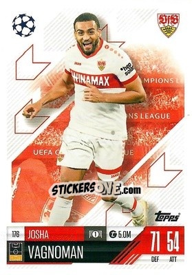 Cromo Josha Vagnoman - Uefa Champions League & Europa League 2024-2025. Match Attax n. 176 - Topps