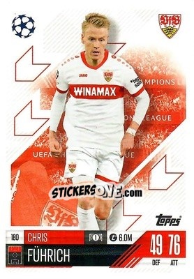 Cromo Chris Fuhrich - Uefa Champions League & Europa League 2024-2025. Match Attax n. 180 - Topps