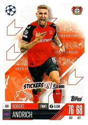 Sticker Robert Andrich - Uefa Champions League & Europa League 2024-2025. Match Attax n. 199 - Topps