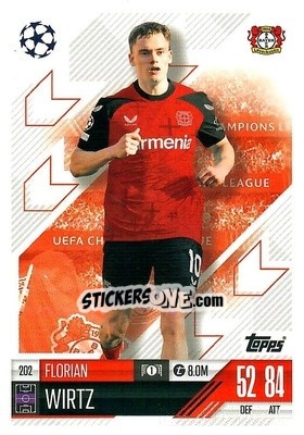 Cromo Florian Wirtz - Uefa Champions League & Europa League 2024-2025. Match Attax n. 202 - Topps