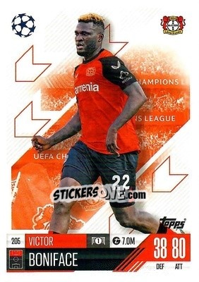 Cromo Victor Boniface - Uefa Champions League & Europa League 2024-2025. Match Attax n. 205 - Topps
