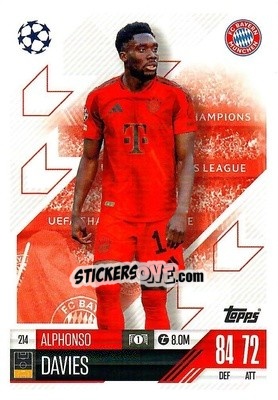 Cromo Alphonso Davies - Uefa Champions League & Europa League 2024-2025. Match Attax n. 214 - Topps