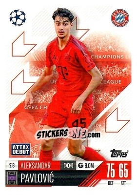 Figurina Aleksandar Pavlovic - Uefa Champions League & Europa League 2024-2025. Match Attax n. 218 - Topps