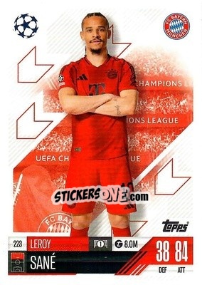 Figurina Leroy Sane - Uefa Champions League & Europa League 2024-2025. Match Attax n. 223 - Topps