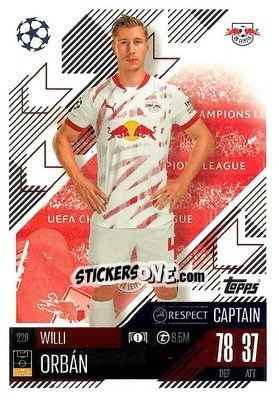 Sticker Willi Orban - Uefa Champions League & Europa League 2024-2025. Match Attax n. 228 - Topps