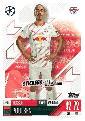 Figurina Yussuf Poulsen - Uefa Champions League & Europa League 2024-2025. Match Attax n. 241 - Topps