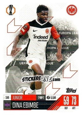 Sticker Junior Dina Ebimbe - Uefa Champions League & Europa League 2024-2025. Match Attax n. 248 - Topps