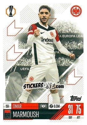 Sticker Omar Marmoush - Uefa Champions League & Europa League 2024-2025. Match Attax n. 251 - Topps