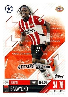 Cromo Johan Bakayoko - Uefa Champions League & Europa League 2024-2025. Match Attax n. 259 - Topps