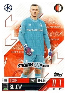 Cromo Justin Bijlow - Uefa Champions League & Europa League 2024-2025. Match Attax n. 263 - Topps