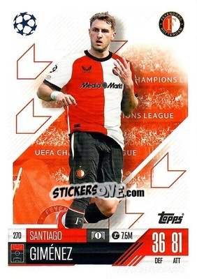 Cromo Santiago Gimenez - Uefa Champions League & Europa League 2024-2025. Match Attax n. 270 - Topps