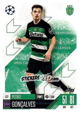 Sticker Pedro Gonçalves - Uefa Champions League & Europa League 2024-2025. Match Attax n. 277 - Topps