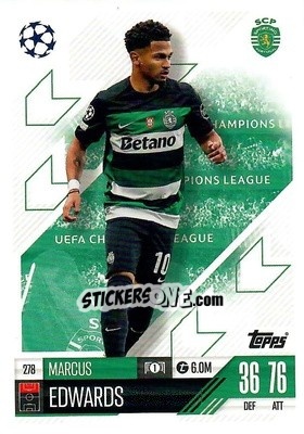 Sticker Marcus Edwards - Uefa Champions League & Europa League 2024-2025. Match Attax n. 278 - Topps