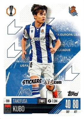 Figurina Takefusa Kubo - Uefa Champions League & Europa League 2024-2025. Match Attax n. 288 - Topps