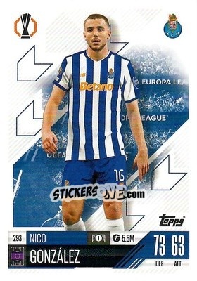 Sticker Nico Gonzalez - Uefa Champions League & Europa League 2024-2025. Match Attax n. 293 - Topps