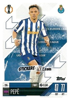 Figurina Pepe - Uefa Champions League & Europa League 2024-2025. Match Attax n. 295 - Topps