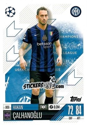 Figurina Hakan Calhanoglu - Uefa Champions League & Europa League 2024-2025. Match Attax n. 303 - Topps