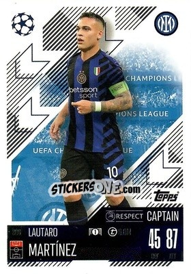 Figurina Lautaro Martinez - Uefa Champions League & Europa League 2024-2025. Match Attax n. 306 - Topps