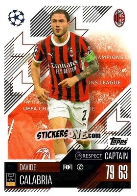 Sticker Davide Calabria - Uefa Champions League & Europa League 2024-2025. Match Attax n. 310 - Topps