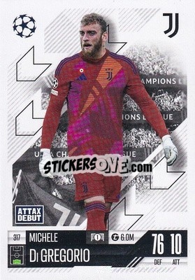 Cromo Michele Di Gregorio - Uefa Champions League & Europa League 2024-2025. Match Attax n. 317 - Topps