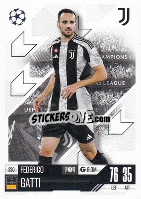 Sticker Federico Gatti - Uefa Champions League & Europa League 2024-2025. Match Attax n. 320 - Topps