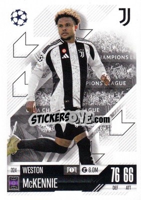 Cromo Weston McKennie - Uefa Champions League & Europa League 2024-2025. Match Attax n. 324 - Topps