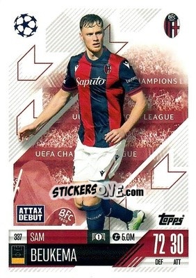 Sticker Sam Beukema - Uefa Champions League & Europa League 2024-2025. Match Attax n. 337 - Topps