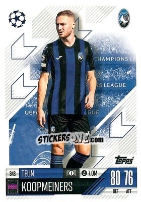 Figurina Teun Koopmeiners - Uefa Champions League & Europa League 2024-2025. Match Attax n. 348 - Topps