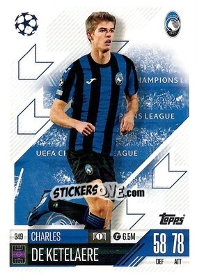 Figurina Charles De Ketelaere - Uefa Champions League & Europa League 2024-2025. Match Attax n. 349 - Topps