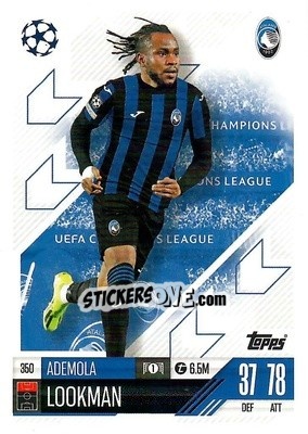 Figurina Ademola Lookman - Uefa Champions League & Europa League 2024-2025. Match Attax n. 350 - Topps