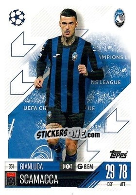 Sticker Gianluca Scamacca - Uefa Champions League & Europa League 2024-2025. Match Attax n. 351 - Topps