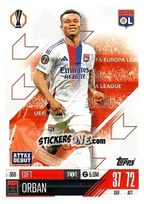 Cromo Gift Orban - Uefa Champions League & Europa League 2024-2025. Match Attax n. 359 - Topps