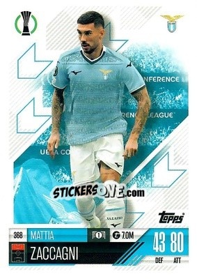 Cromo Mattia Zaccagni - Uefa Champions League & Europa League 2024-2025. Match Attax n. 368 - Topps