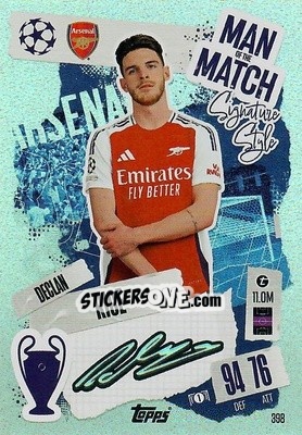 Cromo Declan Rice - Uefa Champions League & Europa League 2024-2025. Match Attax n. 398 - Topps