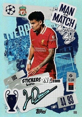 Cromo Luis Díaz - Uefa Champions League & Europa League 2024-2025. Match Attax n. 399 - Topps