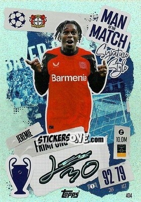 Cromo Jeremie Frimpong - Uefa Champions League & Europa League 2024-2025. Match Attax n. 404 - Topps