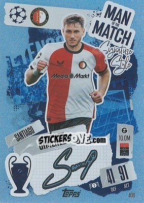 Cromo Santiago Giménez - Uefa Champions League & Europa League 2024-2025. Match Attax n. 408 - Topps