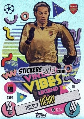 Cromo Thierry Henry - Uefa Champions League & Europa League 2024-2025. Match Attax n. 416 - Topps
