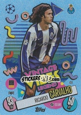 Figurina Ricardo Carvalho - Uefa Champions League & Europa League 2024-2025. Match Attax n. 424 - Topps