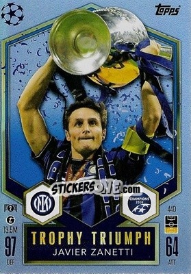 Figurina Javier Zanetti - Uefa Champions League & Europa League 2024-2025. Match Attax n. 440 - Topps