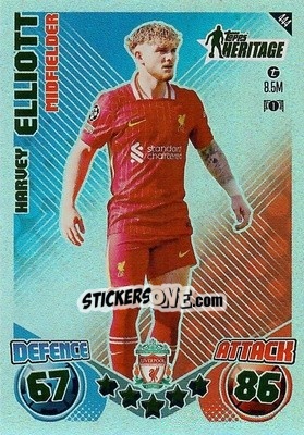 Cromo Harvey Elliott - Uefa Champions League & Europa League 2024-2025. Match Attax n. 444 - Topps