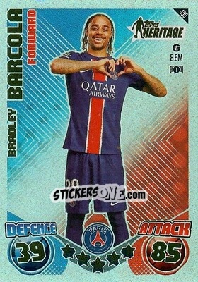 Sticker Bradley Barcola - Uefa Champions League & Europa League 2024-2025. Match Attax n. 450 - Topps