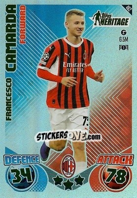 Cromo Francesco Camarda - Uefa Champions League & Europa League 2024-2025. Match Attax n. 462 - Topps