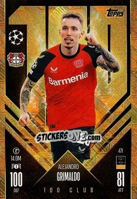 Figurina Alejandro Grimaldo - Uefa Champions League & Europa League 2024-2025. Match Attax n. 471 - Topps